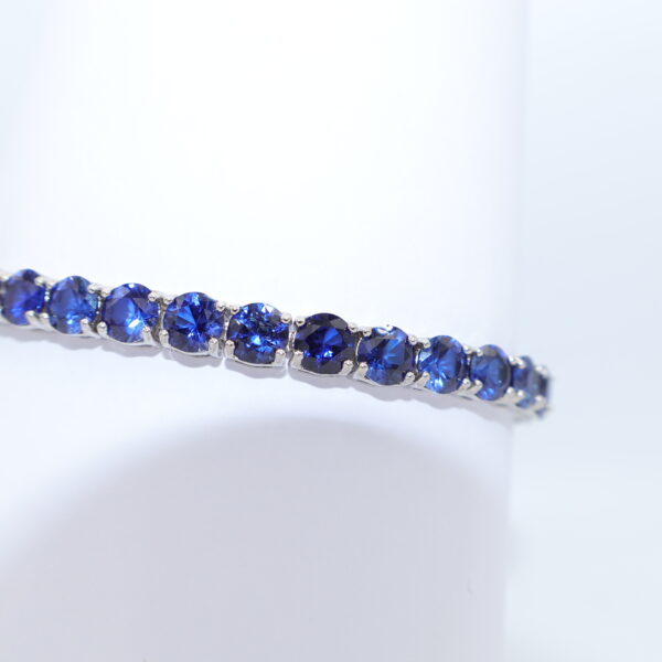 925 Silver Blue Sapphire Tennis Bracelet