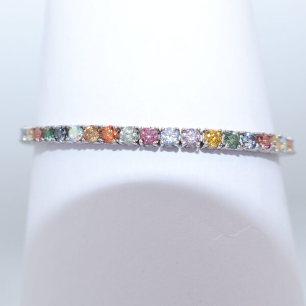 925 Multicolored Moissanite Tennis Bracelet